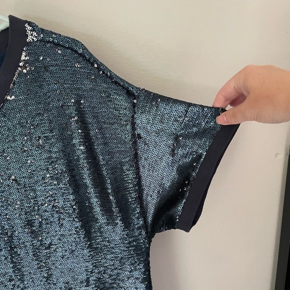 Moulinette Soeurs Interstellar Sequin Navy Midi Dress - Picture 12 of 14